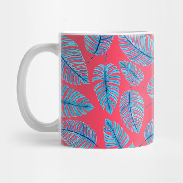 Monstera leaves, tropical watercolor pattern by katerinamk